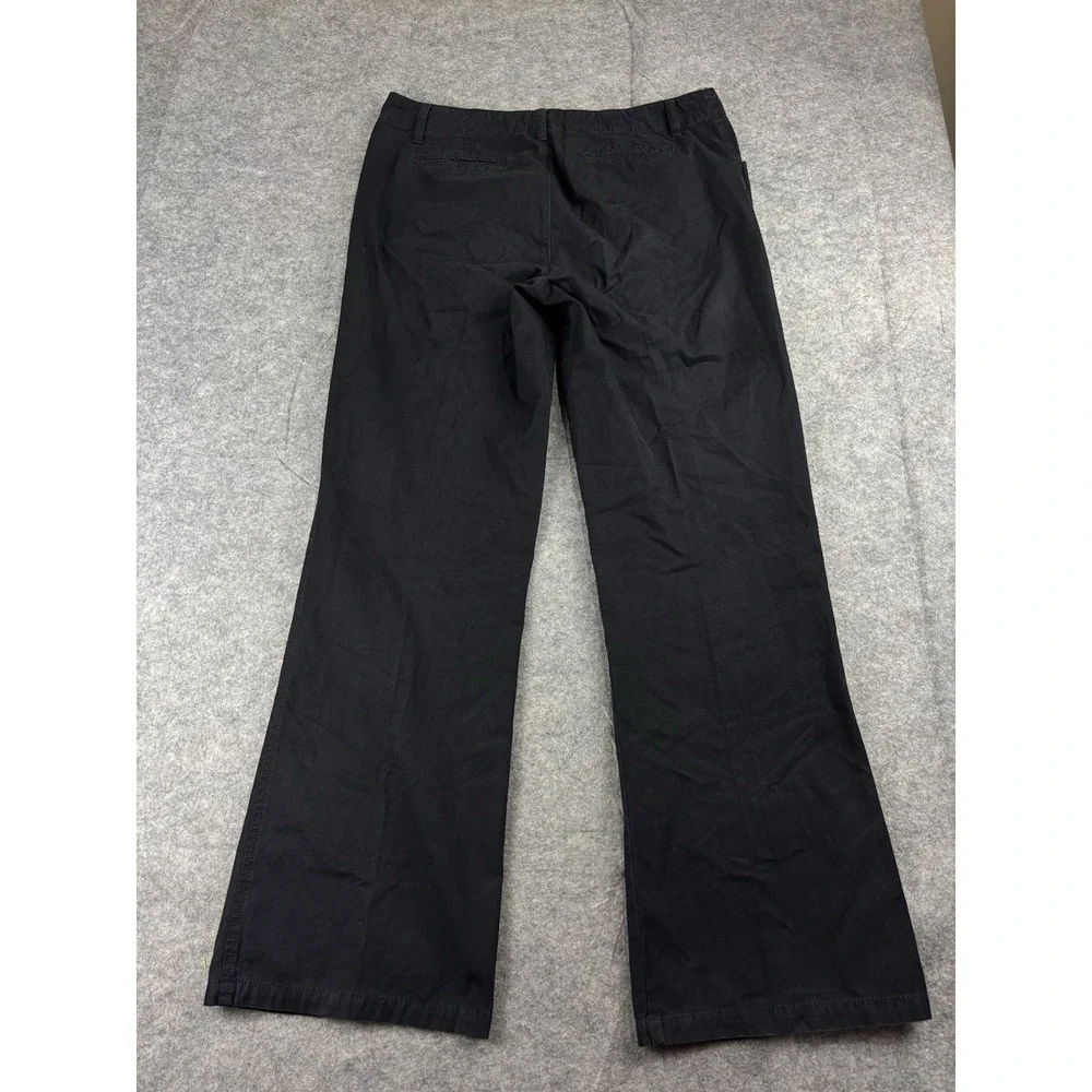 Blue Dot Black Chino Pants Straight Leg Made in USA Womens 12 Chic 90s Preppy
